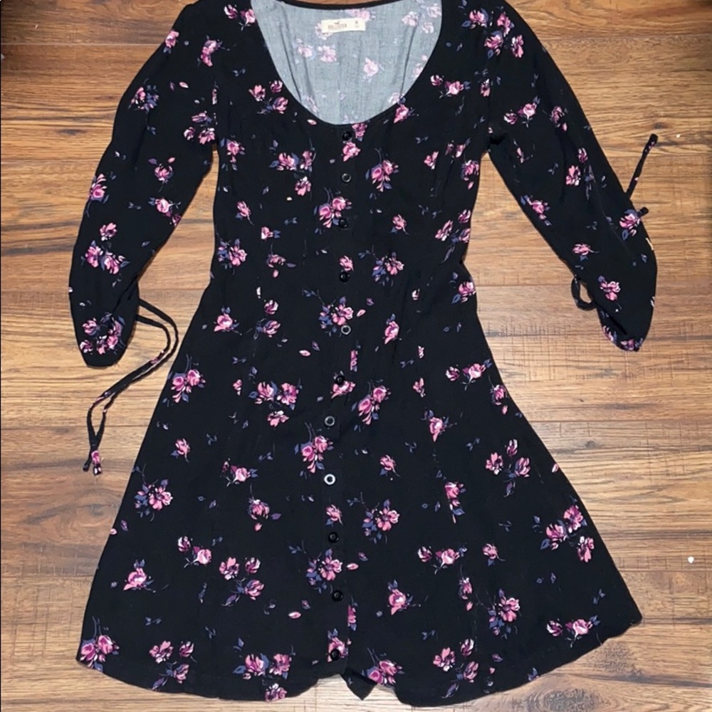 Black and pink flowered dress from Hollister.